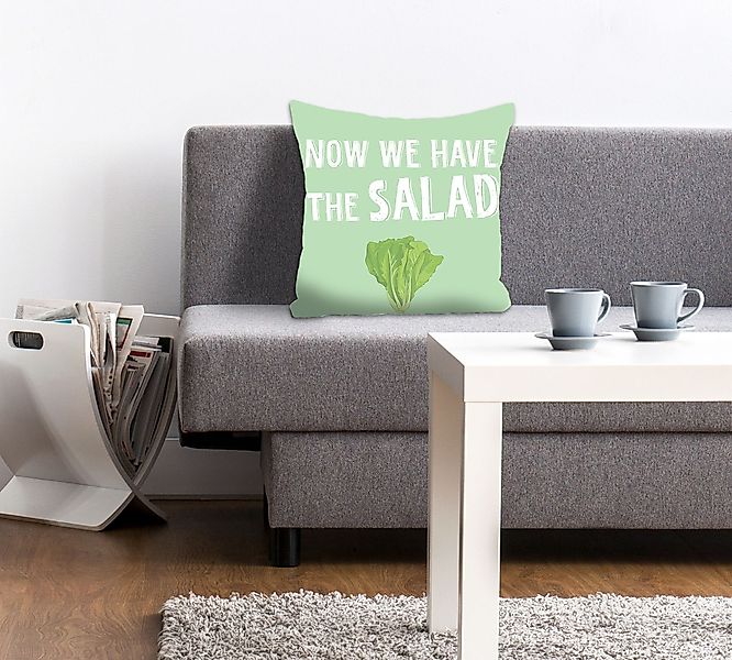 queence Dekokissen "NOW WE HAVE THE SALAD" Kissenhülle ohne Füllung, 1 Stüc günstig online kaufen