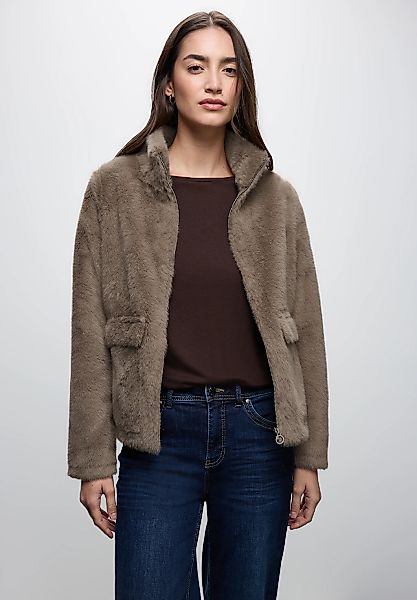 STREET ONE Fellimitatjacke, ohne Kapuze, mit Stehkragen günstig online kaufen