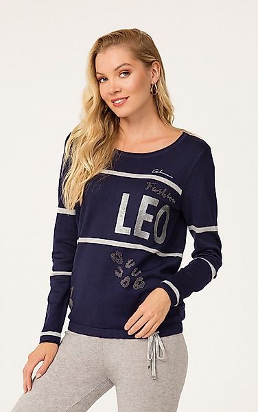 Passioni Strickpullover mit „Leo“-Textdruck günstig online kaufen
