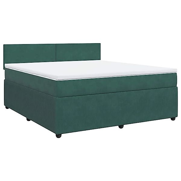 vidaXL Boxspringbett mit Matratze Dunkelgrün 180x200 cm Samt 3287803 günstig online kaufen