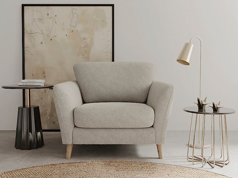 Home affaire Sessel "MARSEILLE", Massivholzbeine Eiche, Landhausstil, Welle günstig online kaufen