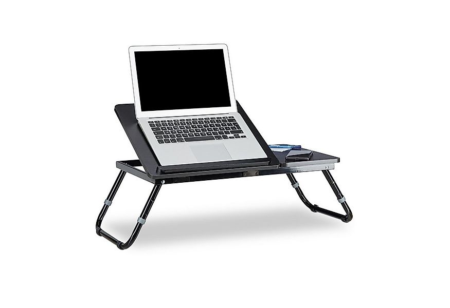 relaxdays Laptop Tablett Laptoptisch fürs Bett schwarz, Faserplatte günstig online kaufen