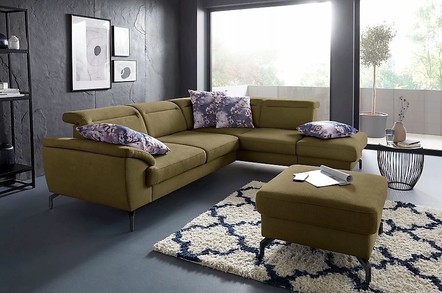 sit&more Ecksofa »Percy L-Form«, 15 cm Fußhöhe, Sitztiefenverstellung, wahl günstig online kaufen