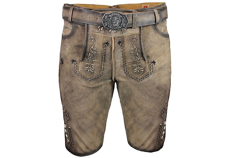 Maddox Trachtenlederhose MADDOX Kurze Herren Lederhose 'Hopfensee' mit Gürt günstig online kaufen