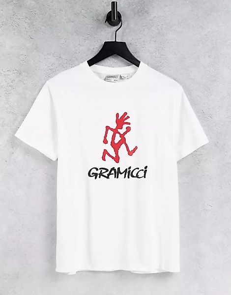 Gramicci – T-Shirt in Weiß mit Logo günstig online kaufen