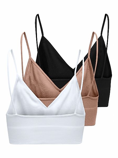 ONLY Bustier "ONLVICKY RIB S-L V-NECK 3-PACK TOP NOOS" günstig online kaufen