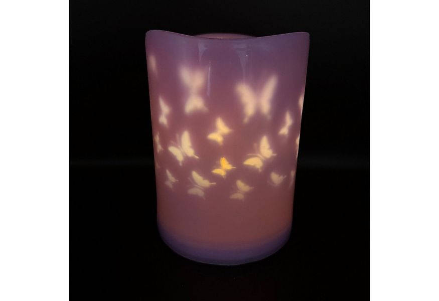 Online-Fuchs LED-Kerze mit rotierenden Schmetterlingen & Timer - Deko Frühl günstig online kaufen