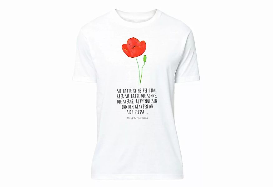 Mr. & Mrs. Panda T-Shirt Mohnblume - Weiß - Geschenk, Selbstliebe, Junggese günstig online kaufen