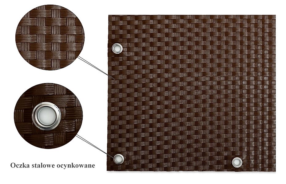 Rattan Art Balkonsichtschutz Polyrattan mit Metallösen günstig online kaufen
