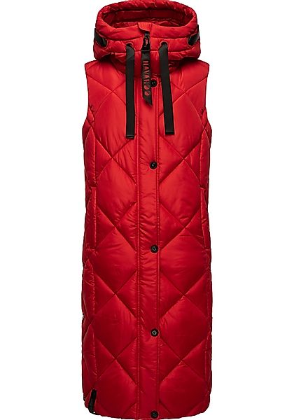 Navahoo Steppweste "Schnuckel" warme Damen Outdoor-Weste lang mit Kapuze günstig online kaufen