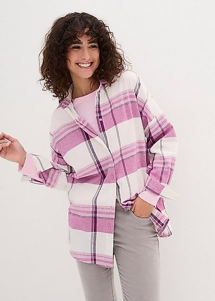 bonprix Flanellhemd Oversize-Passform, aus Baumwolle, kariertes Design, Hai günstig online kaufen