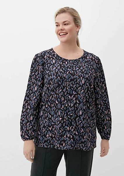 TRIANGLE Langarmbluse Bluse aus Viskosecrêpe Raffung, Teilungsnähte günstig online kaufen