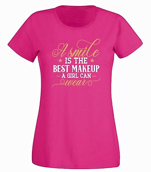 G-graphics T-Shirt A smile is the best makeup a girl can wear Slim-fit Dame günstig online kaufen