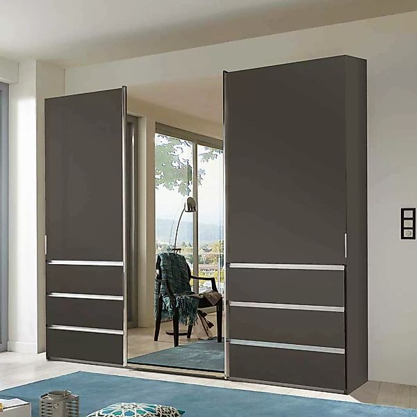 Moderner Gleittürenschrank in Braun 300 cm breit - 67 cm tief günstig online kaufen