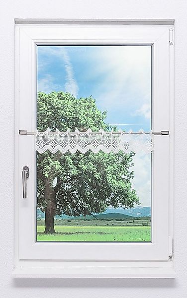 LYSEL® Scheibengardine Lochstickerei (1 St), transparent, HxB 12x48.6cm günstig online kaufen