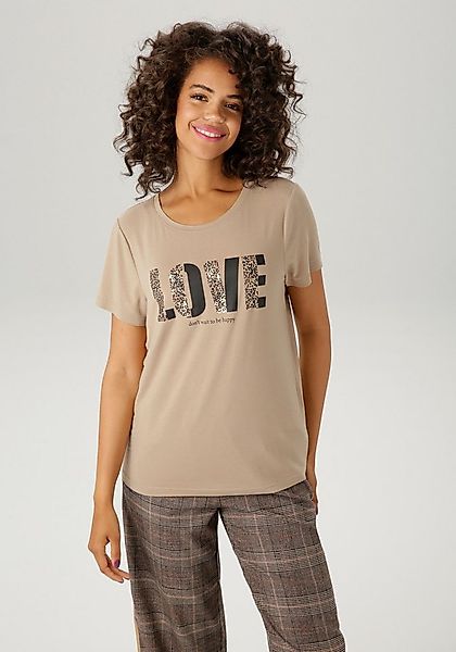 Aniston CASUAL T-Shirt mit Folienprint verzierter "LOVE"-Schriftzug günstig online kaufen