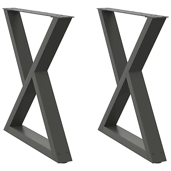 vidaXL Esstisch Beine 2 Stk Anthrazit 70x72-73,3 cm Stahl 4012726 günstig online kaufen