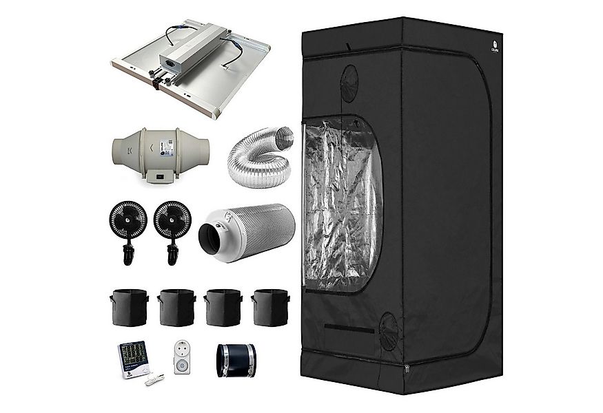 Caluma Foliengewächshaus Growbox Komplett Set - 120x120 cm Growzelt, 320W L günstig online kaufen