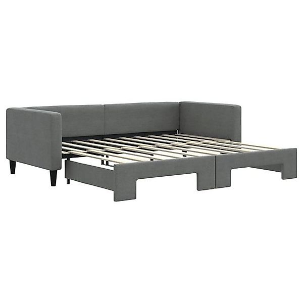 vidaXL Bett, Tagesbett Ausziehbar Dunkelgrau 90x190 cm Stoff günstig online kaufen