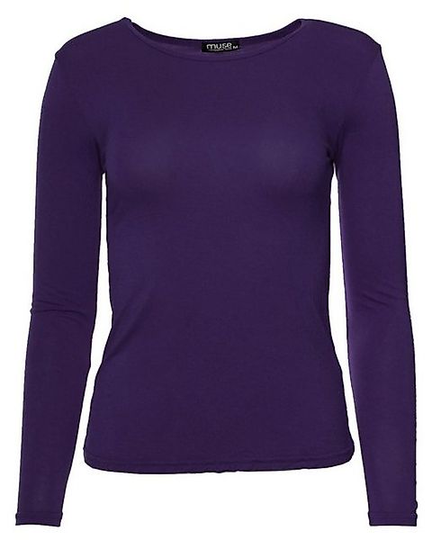 Muse Rundhalsshirt Basic Rundhals Langarmshirt Skinny günstig online kaufen