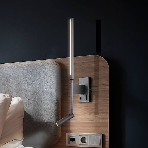 LED-Wandleuchte Nido, schwarz, Höhe 51 cm, Metall günstig online kaufen