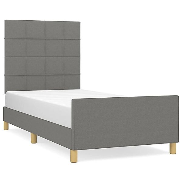 vidaXL Bettgestell mit Kopfteil Dunkelgrau 80x200 cm Stoff Modell 91395245 günstig online kaufen
