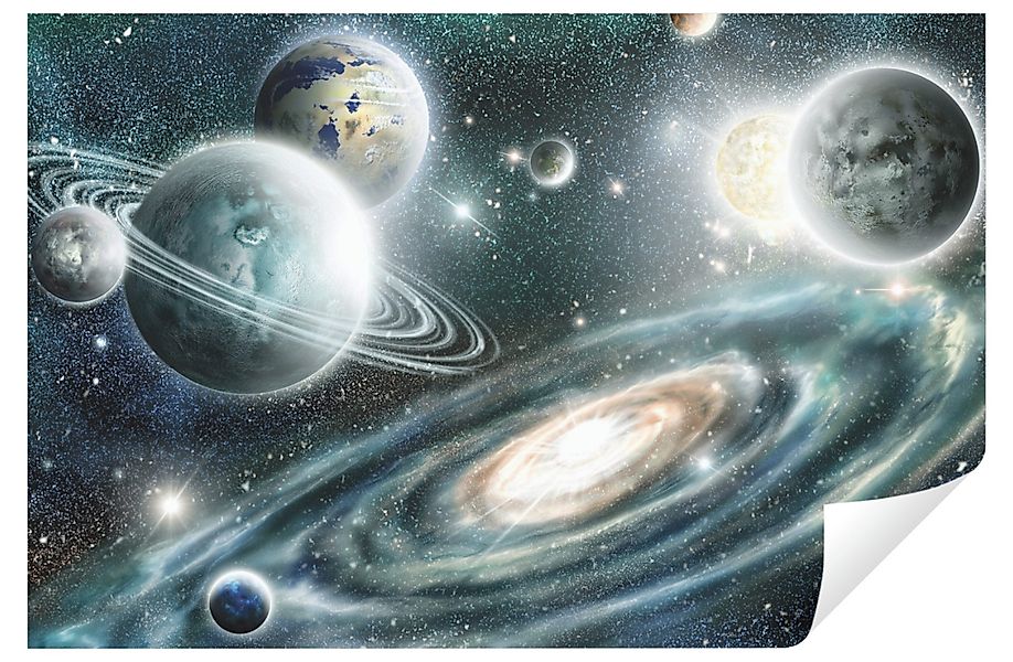 Wallarena Fototapete Kinderzimmer Jungen Mädchen Kosmos günstig online kaufen