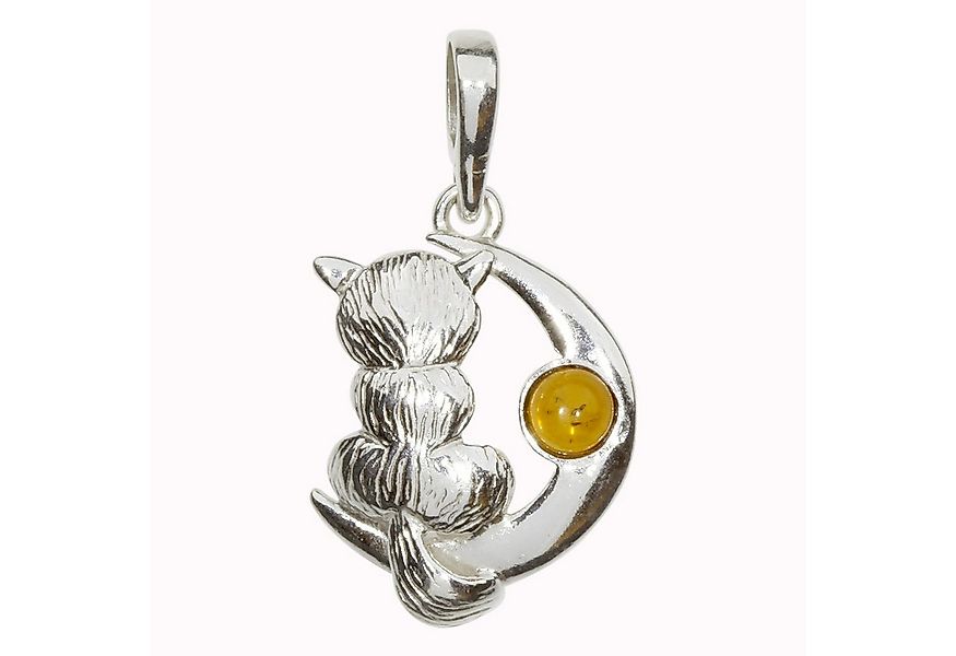OSTSEE-SCHMUCK Kettenanhänger Ostsee-Schmuck Anhänger Katze und Mond Anhäng günstig online kaufen