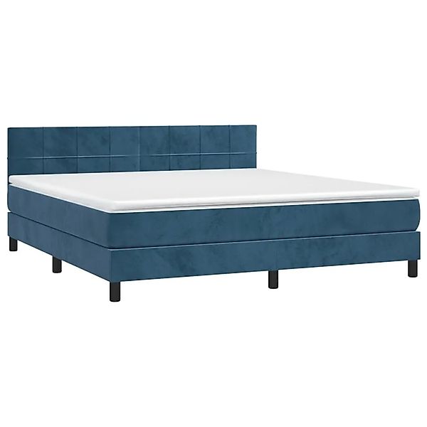 vidaXL Boxspringbett mit Matratze Dunkelblau 160x200 cm Samt 3141315 günstig online kaufen