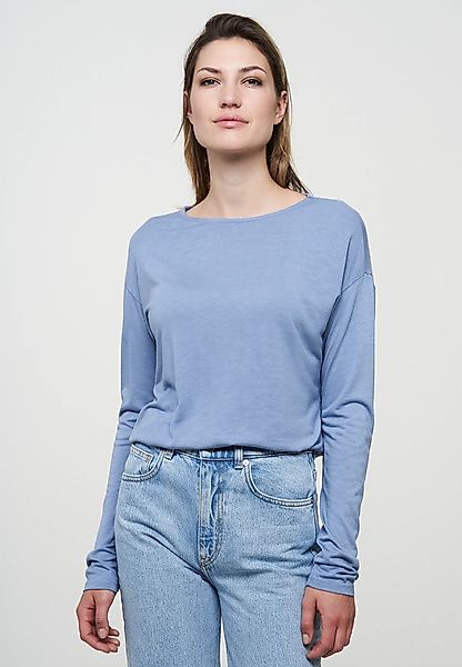 Damen Langarmshirt Aus Weichem Ecovero | Longsleeve Fuchsia günstig online kaufen