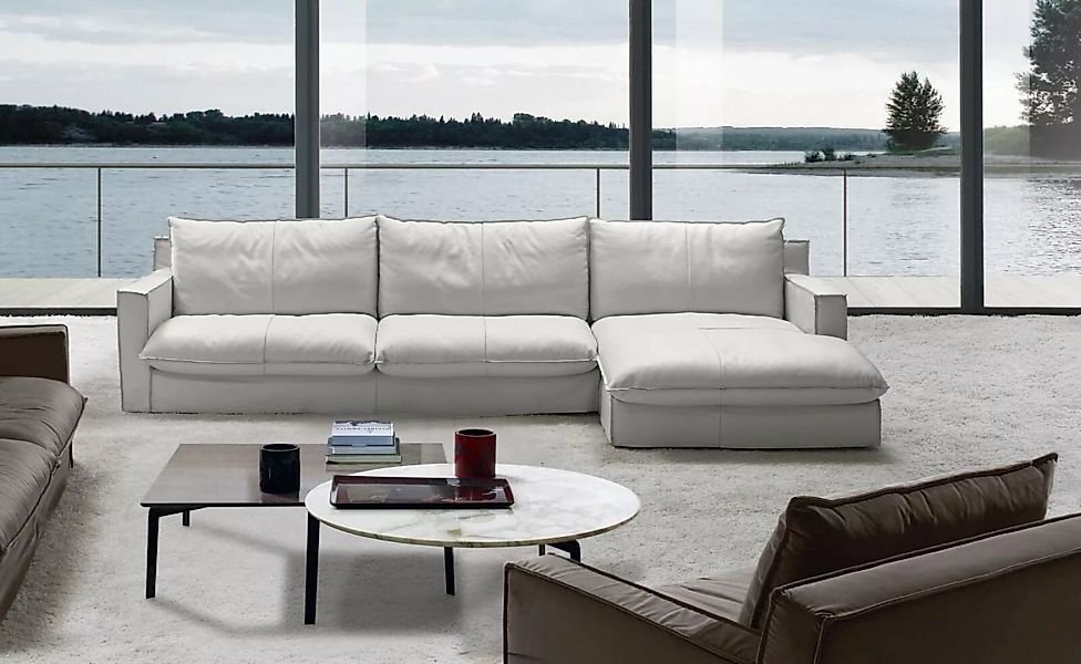 JVmoebel Ecksofa Ecksofa Leder L-Form Couch Eck Luxus Design Polster Weiß W günstig online kaufen