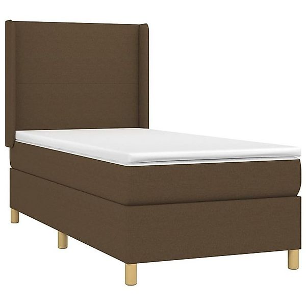 vidaXL Bett Boxspringbett mit Matratze & LED Dunkelbraun 80x200 cm Stoff günstig online kaufen