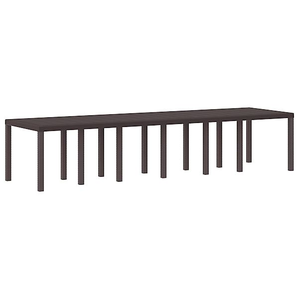 vidaXL Gartentisch Braun 350x100x73 cm Poly Rattan 3378525 günstig online kaufen