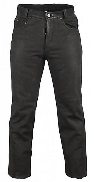 MDM Lederhose Herren Nubuk Lederjeans Lederhose Nubuk Büffel Leder schwarz günstig online kaufen