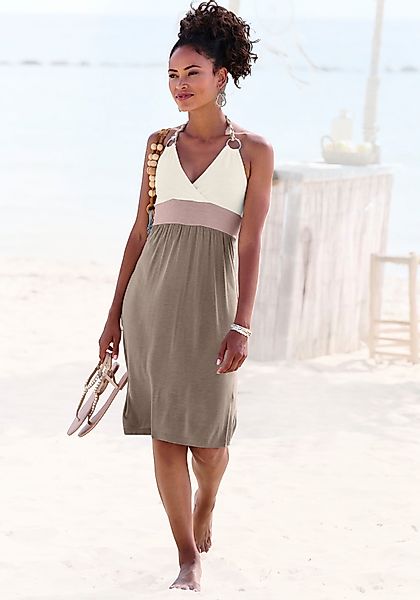 Beachtime Strandkleid, mit Color-Blocking-Optik, Neckholderkleid, Minikleid günstig online kaufen