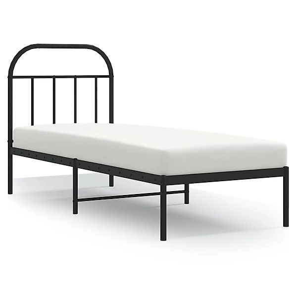 vidaXL Bettgestell mit Kopfteil Metall Schwarz 75x190 cm 353625 günstig online kaufen
