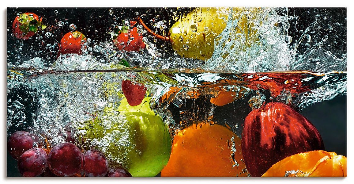 Artland Wandbild »Spritzendes Obst auf dem Wasser«, Lebensmittel, (1 St.), günstig online kaufen