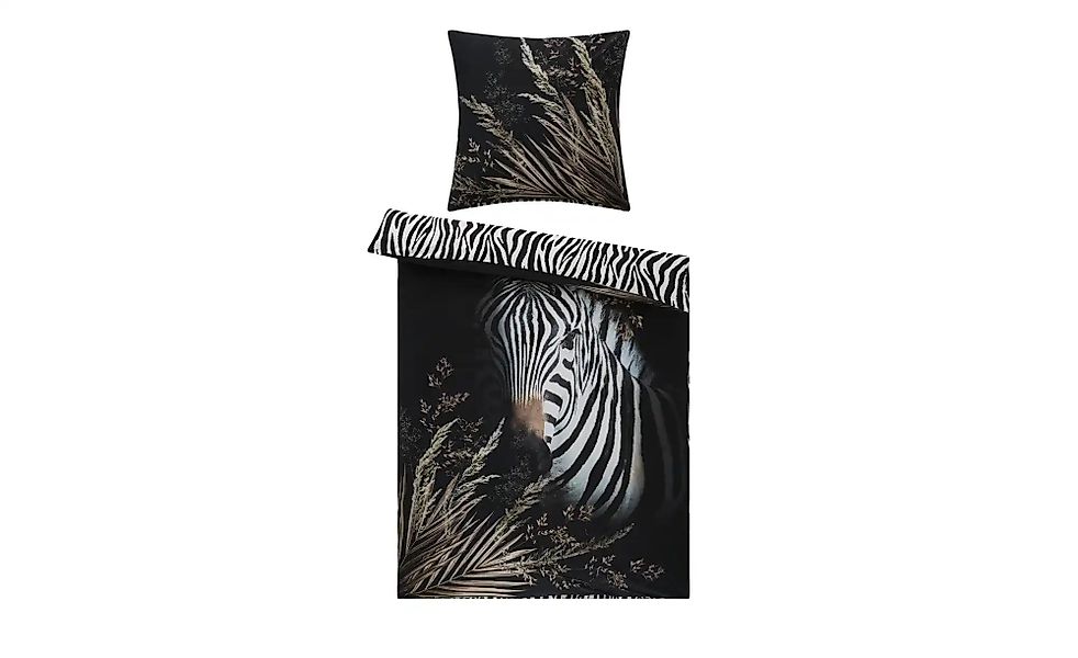 indigo Mako-Satin Wende-Bettwäsche  Zebra Love ¦ Maße (cm): B: 135 Bettware günstig online kaufen