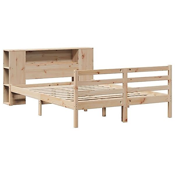 vidaXL Bett Massivholzbett mit Regal ohne Matratze 135x190 cm Kiefernholz günstig online kaufen