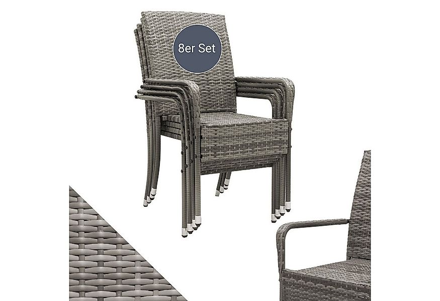 Juskys Gartenstuhl Yoro (8 St), stapelbar, modern, leicht und stabil günstig online kaufen