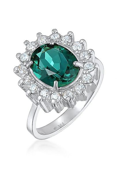 Elli Premium Fingerring Cocktailring Quarz Grün Royal Zirkonia 925 Silber günstig online kaufen