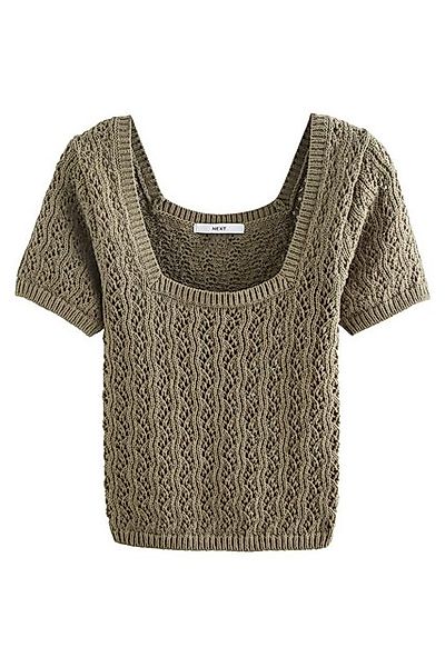 Next Kurzarmpullover Kurzarm-Strickoberteil mit eckigem Ausschnitt (1-tlg) günstig online kaufen