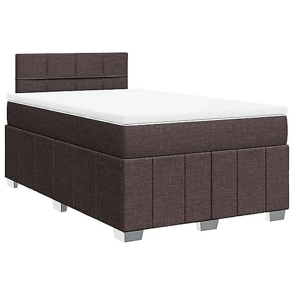 vidaXL Bett Boxspringbett mit Matratze Dunkelbraun 120x200 cm Stoff günstig online kaufen