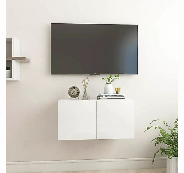 furnicato TV-Schrank TV-Hängeschrank Hochglanz-Weiß 60x30x30 cm günstig online kaufen