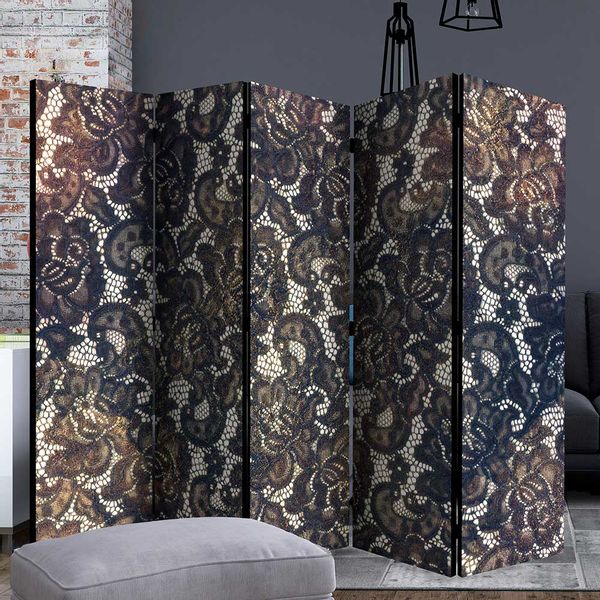 Blickdichter Paravent mit Spitzenmotiv 135 oder 225 cm günstig online kaufen