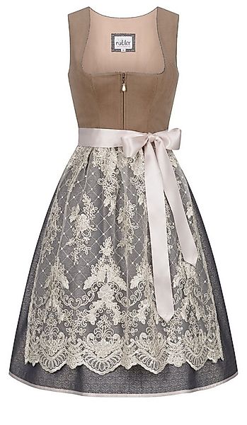 Nübler Trachtenkleid Midi Dirndl Geelke in Braun von Nübler günstig online kaufen