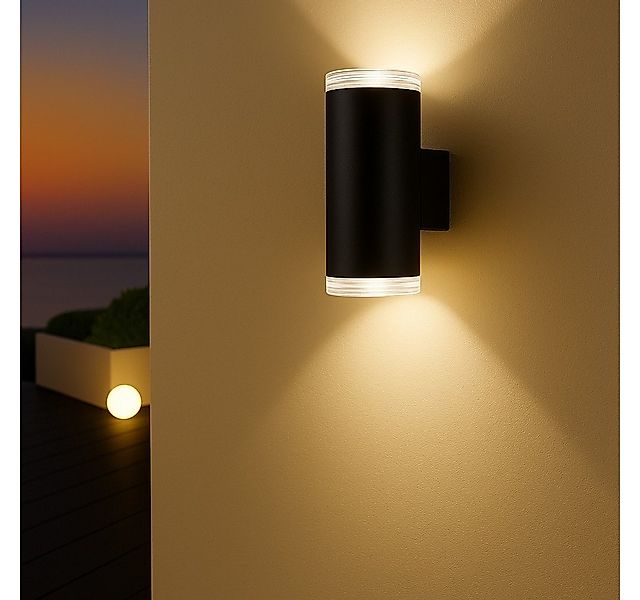 MeLiTec Wandleuchte LED Wand-Außenleuchte 145 & 145-1, schwarz matt oder si günstig online kaufen