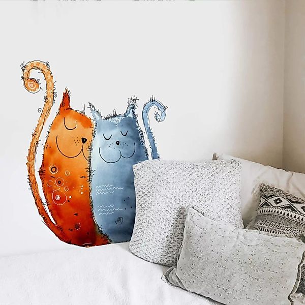 Wall-Art Wandtattoo "Lebensfreude Verliebte Katzen", (1 St.) günstig online kaufen