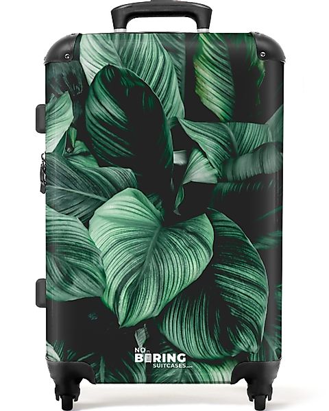 NoBoringSuitcases.com© Hartschalen-Trolley Blätter - Grün - günstig online kaufen
