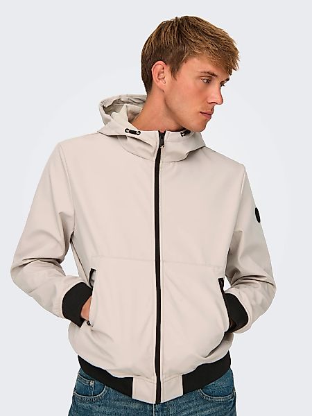 ONLY & SONS Softshelljacke "ONSBOWIE SOFTSHELL BOMBER NOOS" mit Kapuze günstig online kaufen